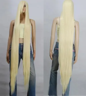 150cm light golden blonde Heat Styleable Extra Long Cosplay Wigs