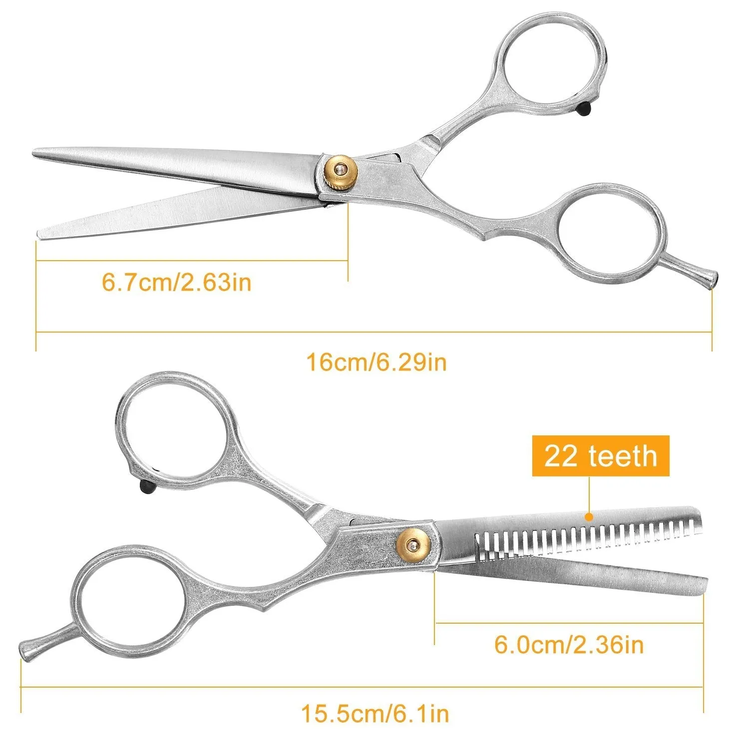 2-Piece: Professional Hair Cutting Scissors Set