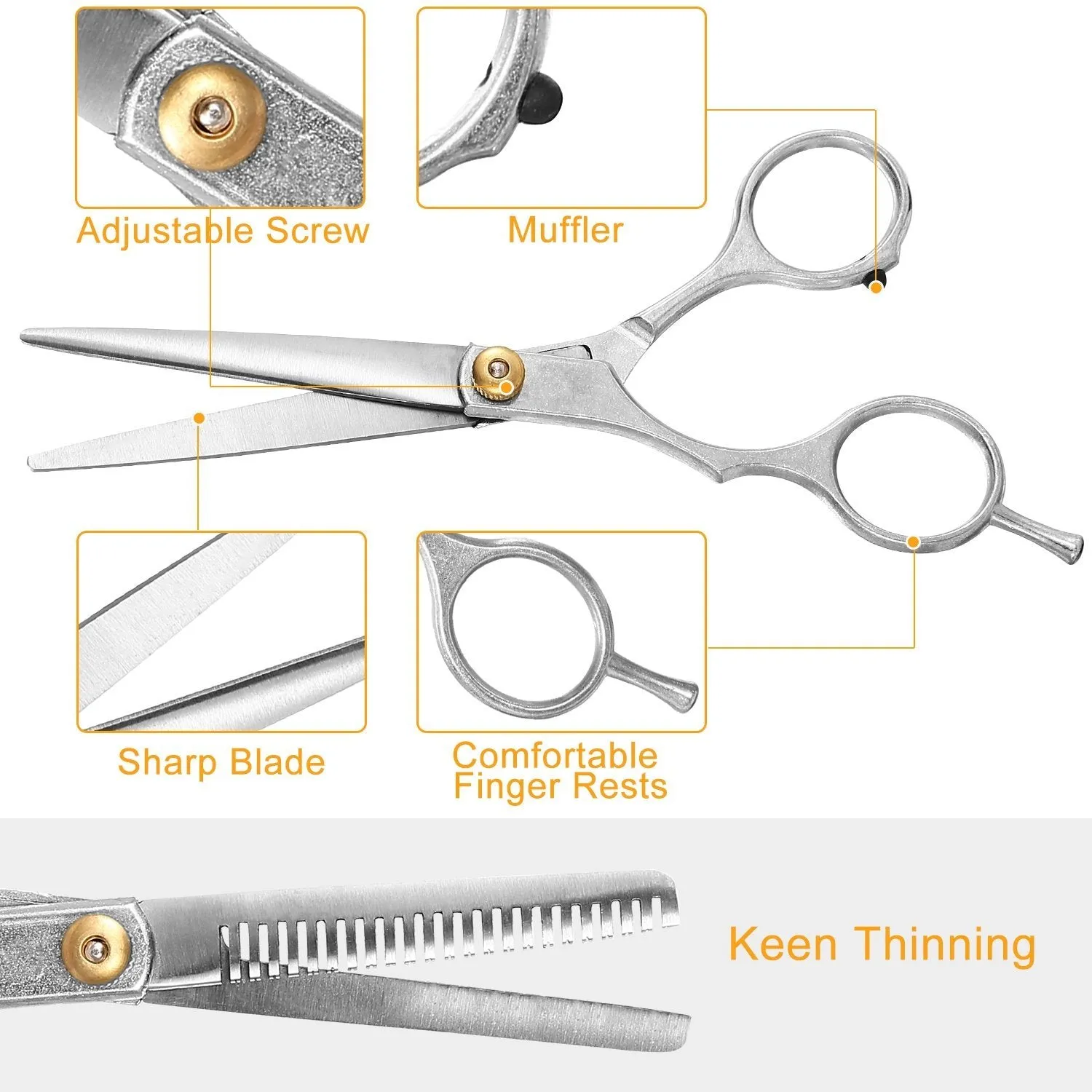 2-Piece: Professional Hair Cutting Scissors Set