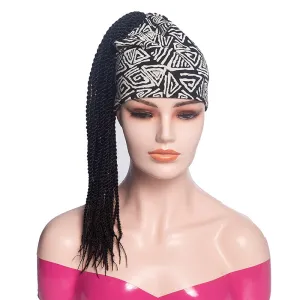 African Tuban Wig Wrap Synthetic Hair Wigs For Women Afro Braids Headband Wigs Synthetic Head Wrap Wig