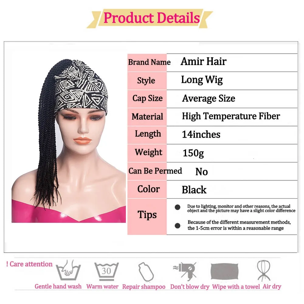 African Tuban Wig Wrap Synthetic Hair Wigs For Women Afro Braids Headband Wigs Synthetic Head Wrap Wig