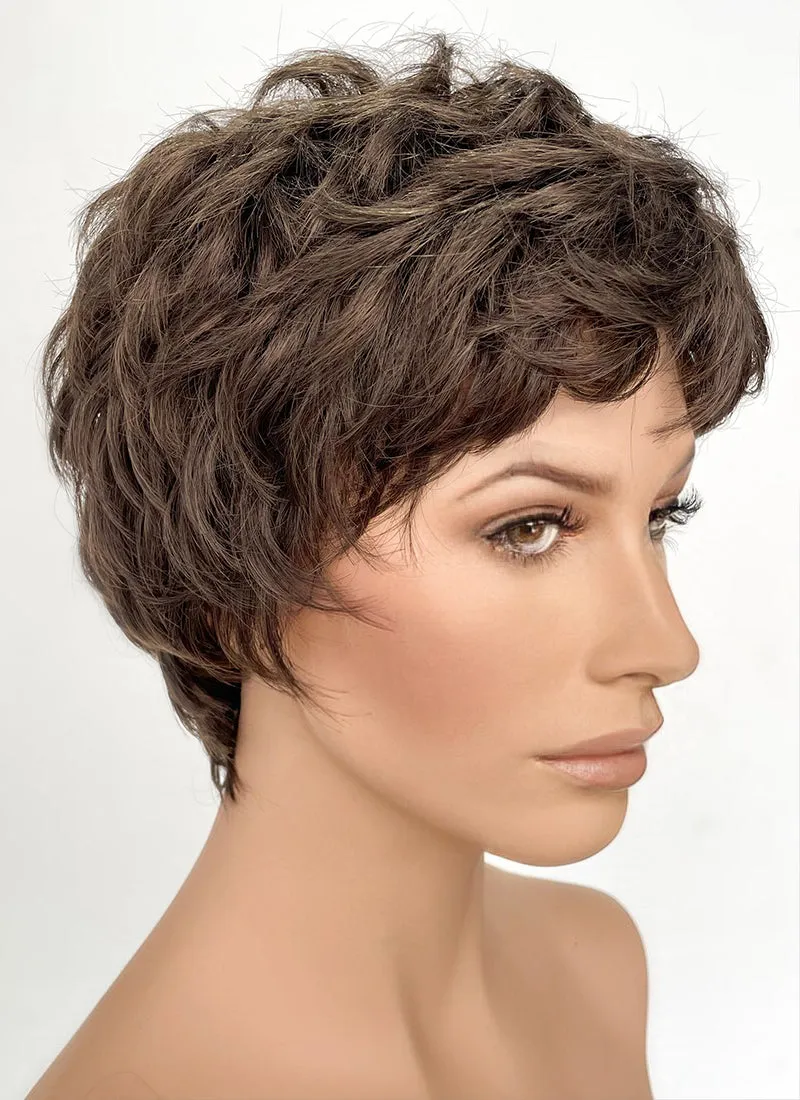 Ant-Man and the Wasp Hope van Dyne Brunette Wavy Pixie Synthetic Wig NS426