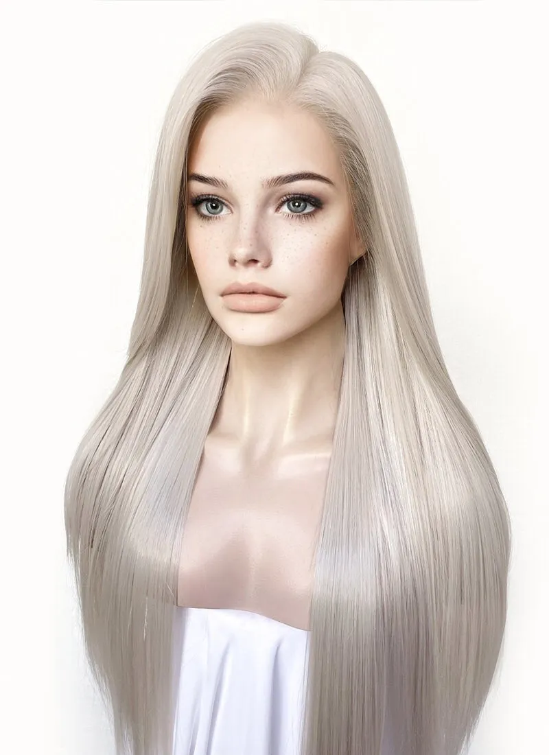 Ash Blonde Straight 13" x 6" Lace Top Kanekalon Synthetic Hair Wig LFS029