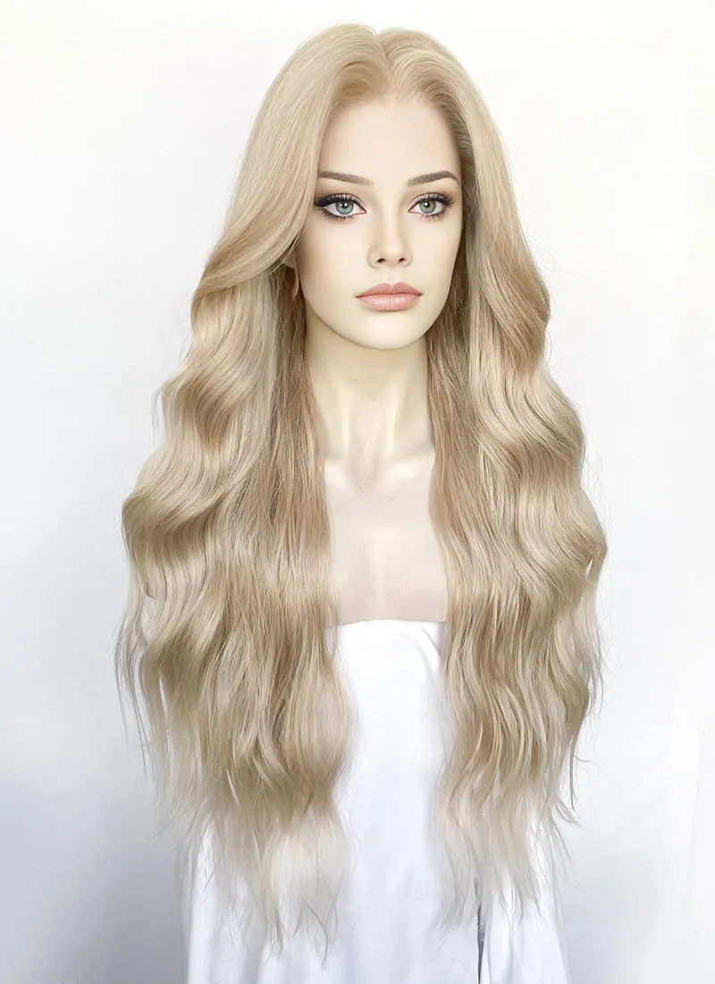 Ash Blonde Wavy 13" x 6" Lace Top Kanekalon Synthetic Hair Wig LFS042