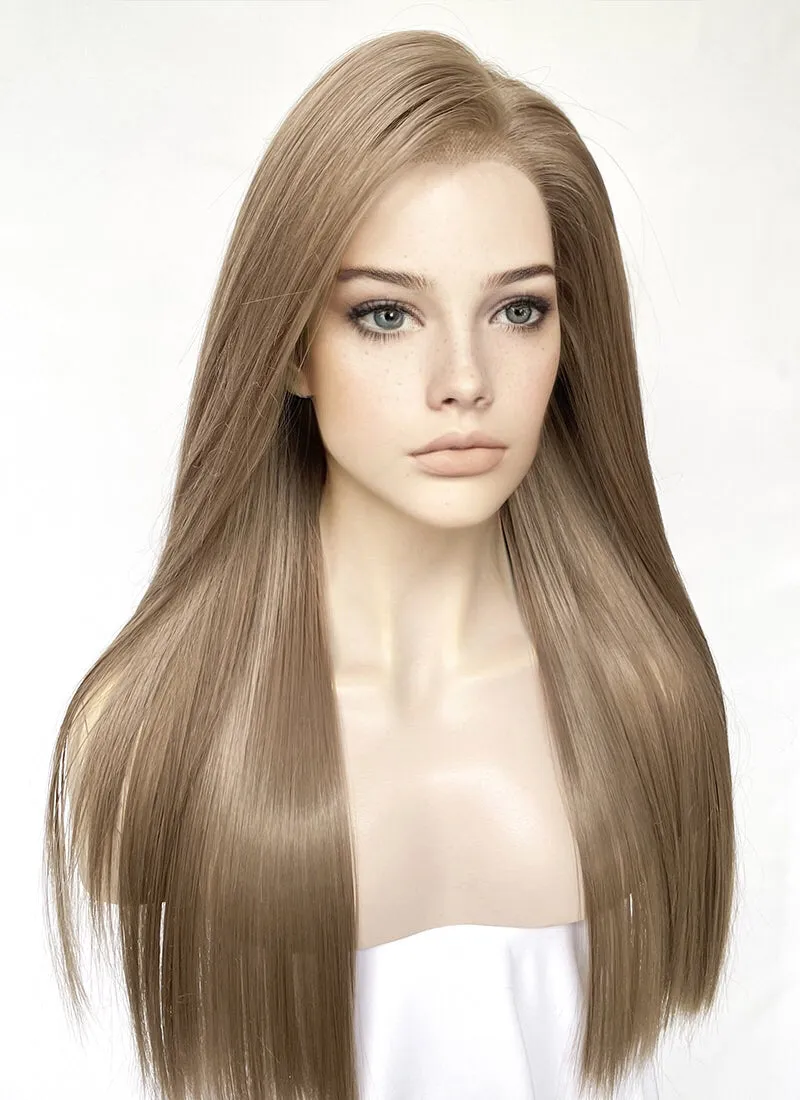 Ash Brown Straight Lace Front Kanekalon Synthetic Hair Wig LF3329