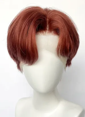 Auburn Straight Lace Front Synthetic Hair Men's Wig LF6056