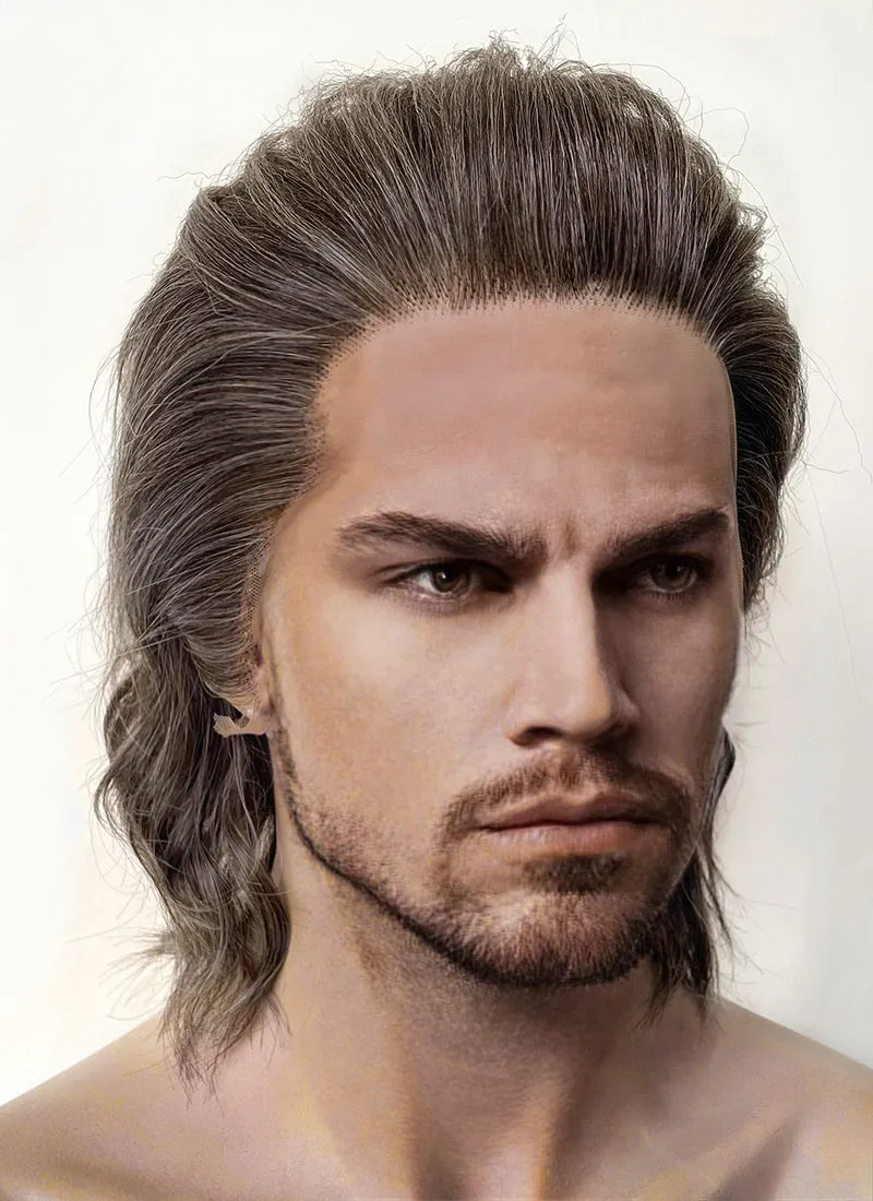 Baldur's Gate 3 Gale Mixed Brown Wavy Lace Front Synthetic Men's Wig LFK5562