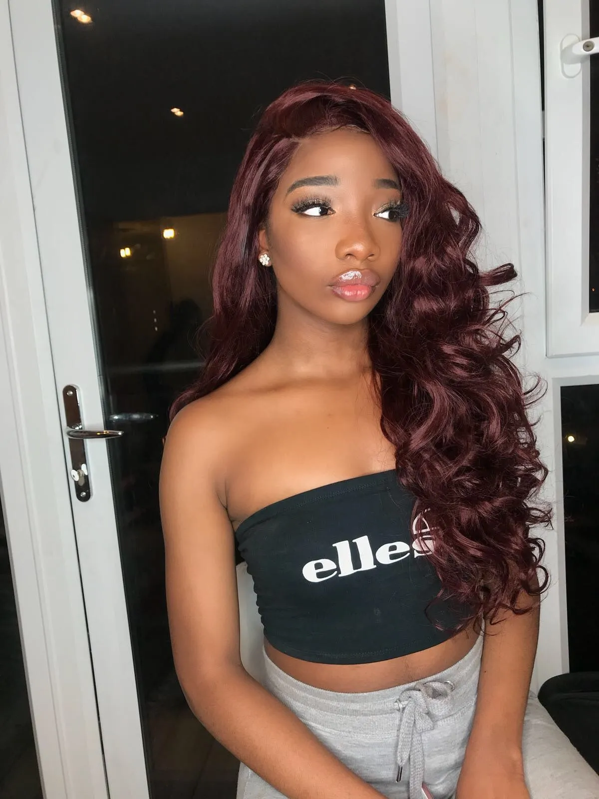 Berry Boujee: 24-Inch Long Heat Resistant Burgundy Fibre Synthetic Wig