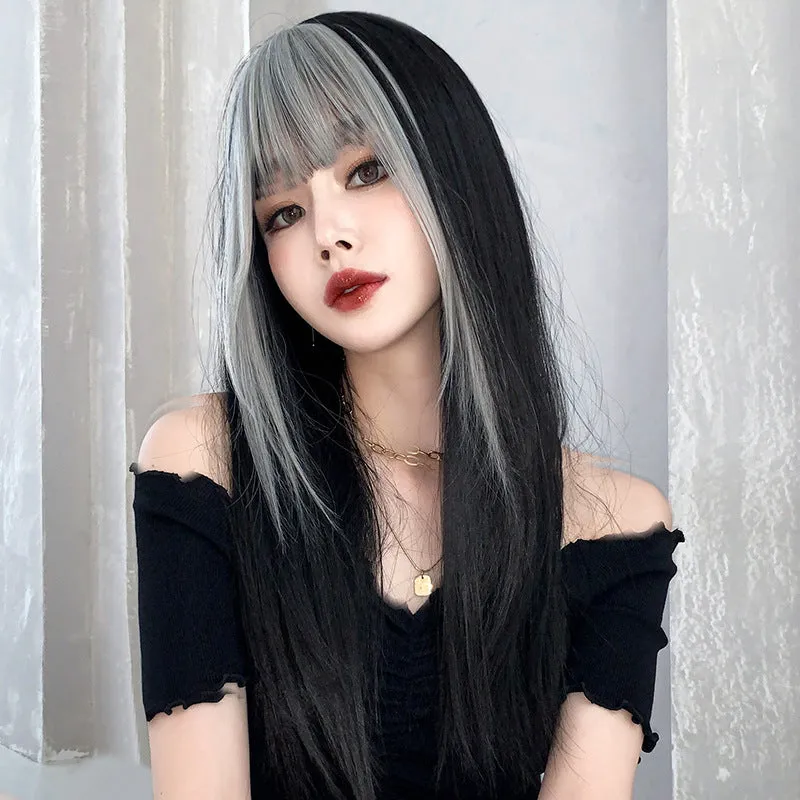 Black and silver gradient wig  KF81667