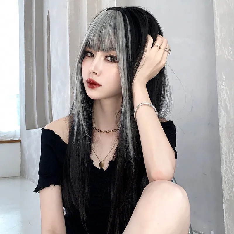 Black and silver gradient wig  KF81667