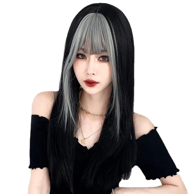 Black and silver gradient wig  KF81667