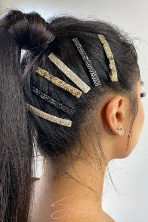 Black crystal hair clip