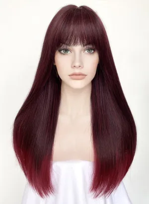 Black Mixed Red Straight Synthetic Hair Wig NS476