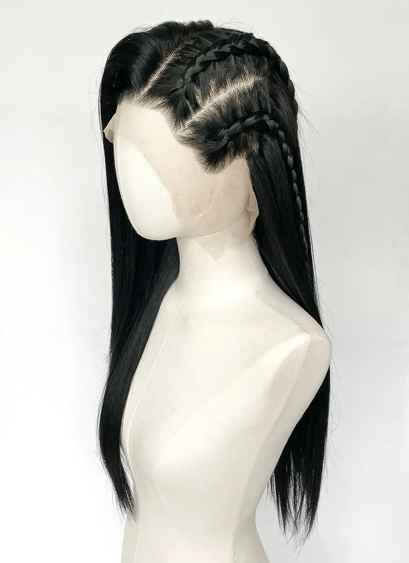 Black Straight Full Lace Kanekalon Synthetic Wig FUL011