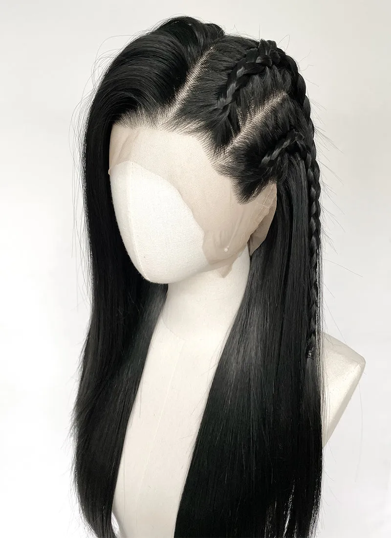 Black Straight Full Lace Kanekalon Synthetic Wig FUL011