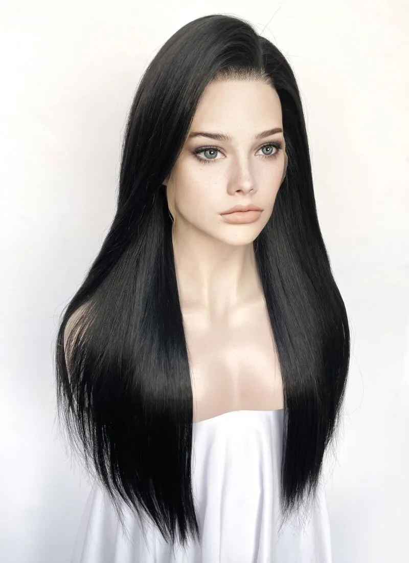 Black Straight Full Lace Kanekalon Synthetic Wig FUL011