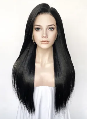 Black Straight Full Lace Kanekalon Synthetic Wig FUL011