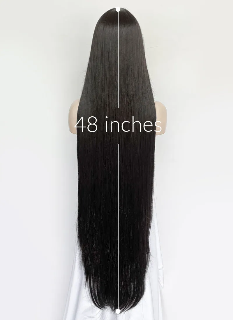 Black Straight Synthetic Hair Wig NS561