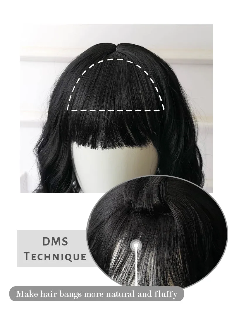 Black Wavy Bob Synthetic Wig NS152