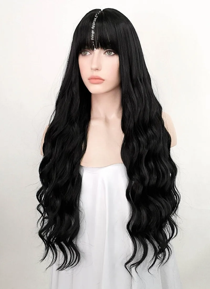 Black Wavy Synthetic Hair Wig NS354