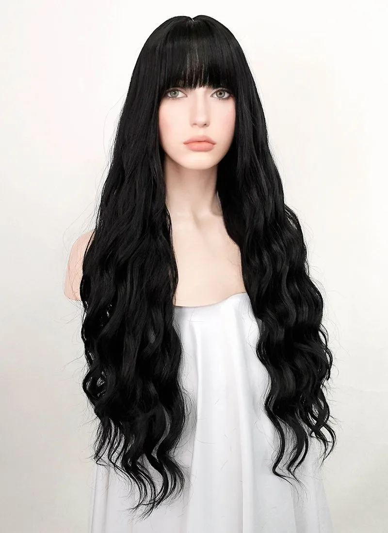 Black Wavy Synthetic Hair Wig NS354