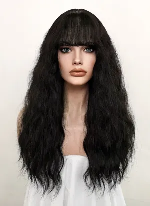 Black Wavy Synthetic Wig NS347