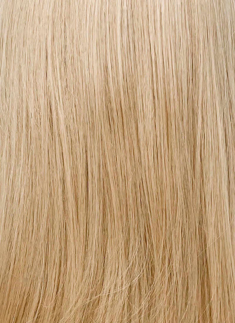 Blonde Curtain Bangs Straight Layered Hush Cut Lace Front Synthetic Hair Wig LF3332