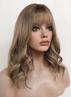 Blonde With Dark Roots Wavy Synthetic Wig NS404