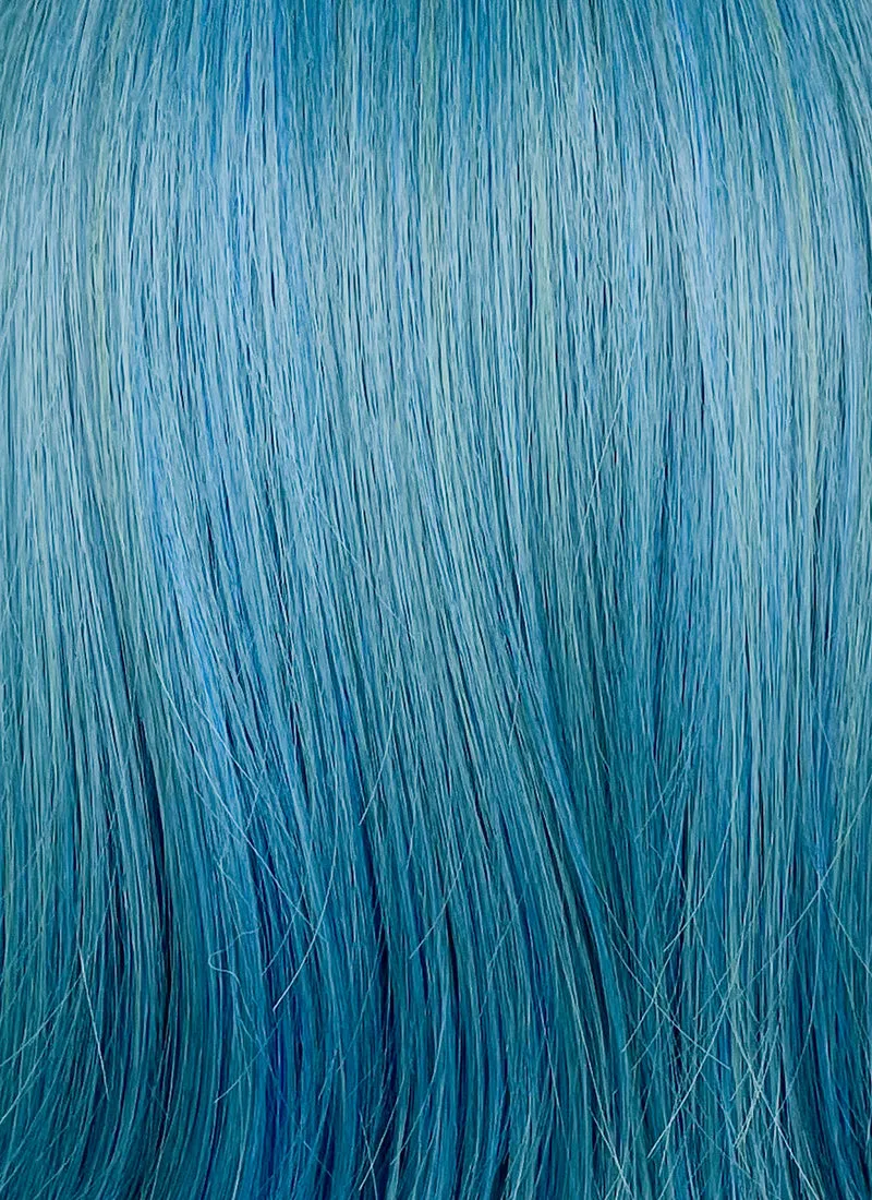 Blue Mixed Green Wavy Synthetic Hair Wig NS488