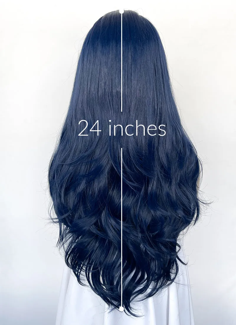 Blue Wavy Lace Front Synthetic Wig LN6040