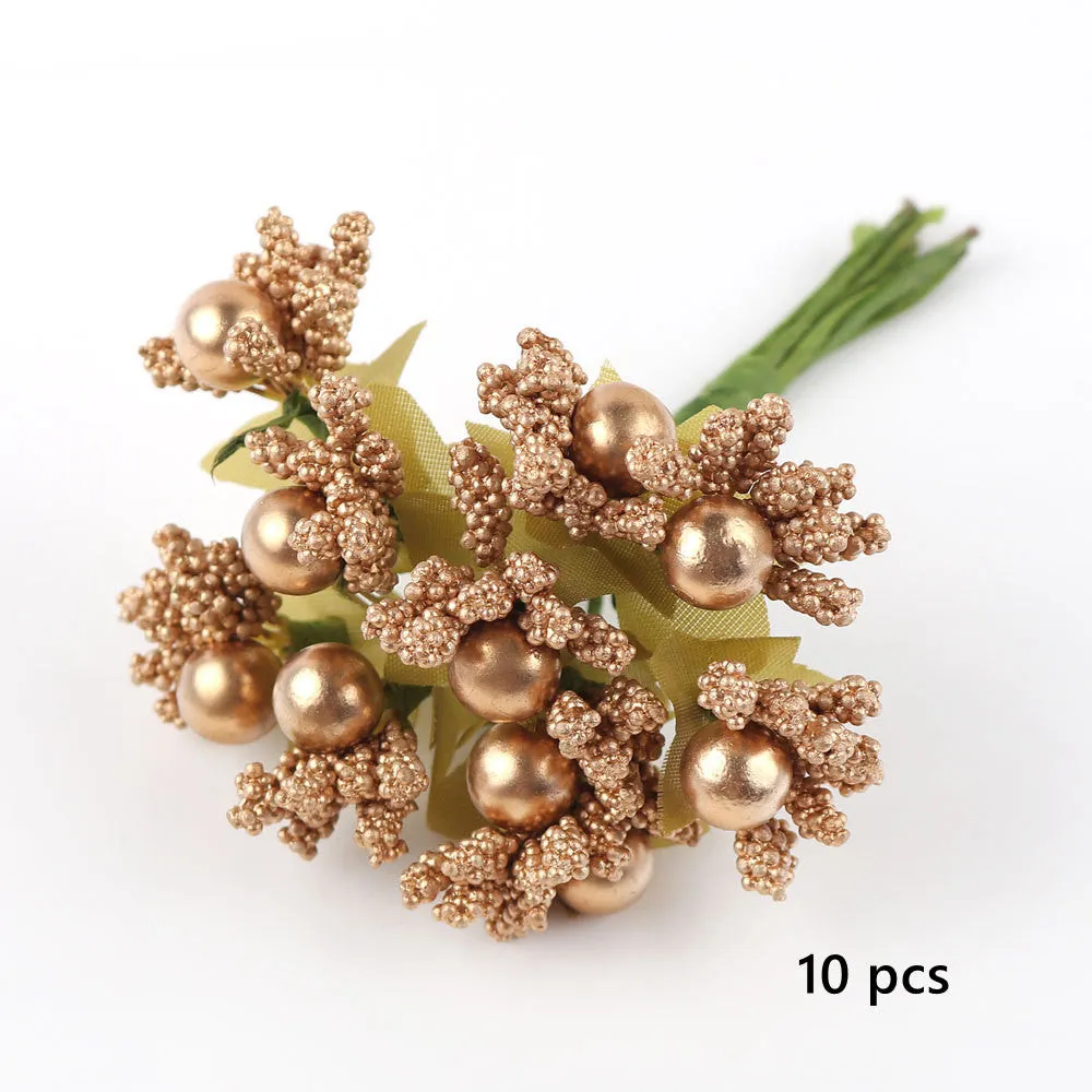 Bulk Golden Christmas Floral Picks for DIY Crafts Pearl Hair Pins Bridal Hair Accessories Wholesale