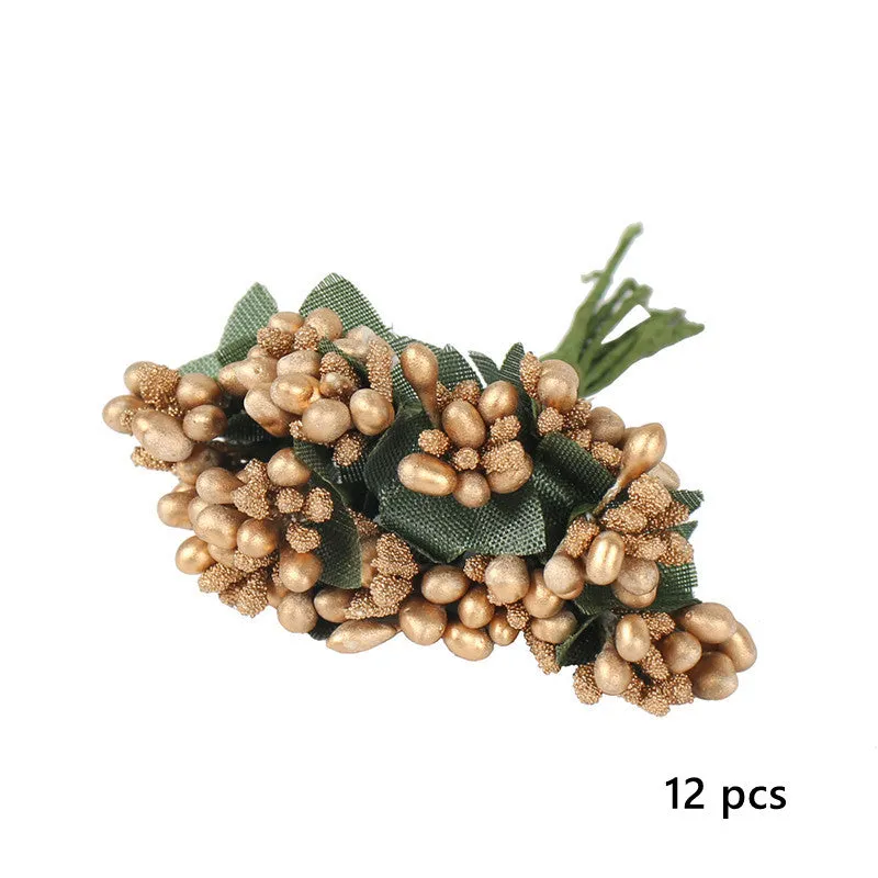 Bulk Golden Christmas Floral Picks for DIY Crafts Pearl Hair Pins Bridal Hair Accessories Wholesale