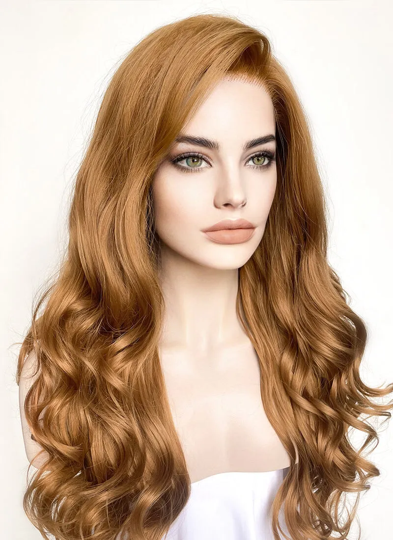 Chestnut Brown Wavy Lace Front Synthetic Wig LF109