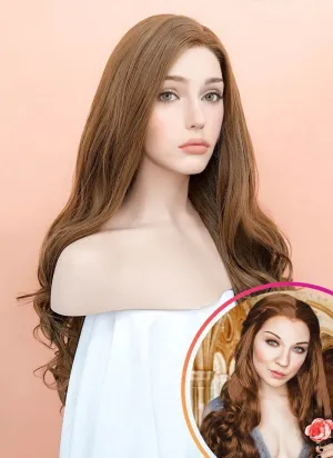 Chestnut Brown Wavy Lace Front Synthetic Wig LF667J