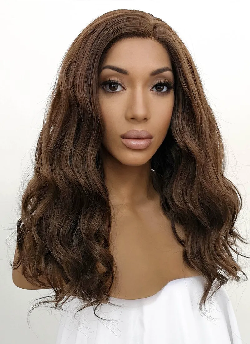 Dark Brown Wavy Lace Front Synthetic Wig LFB1265