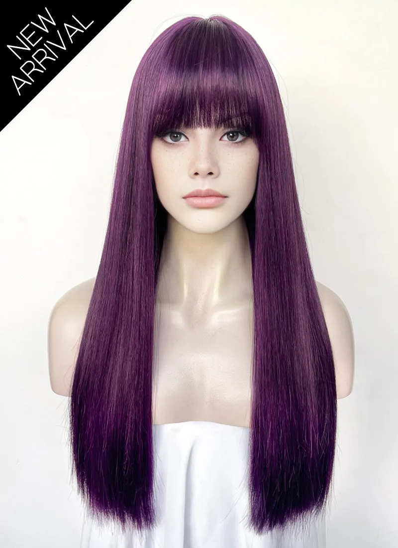 Dark Purple Straight Synthetic Hair Wig NS580