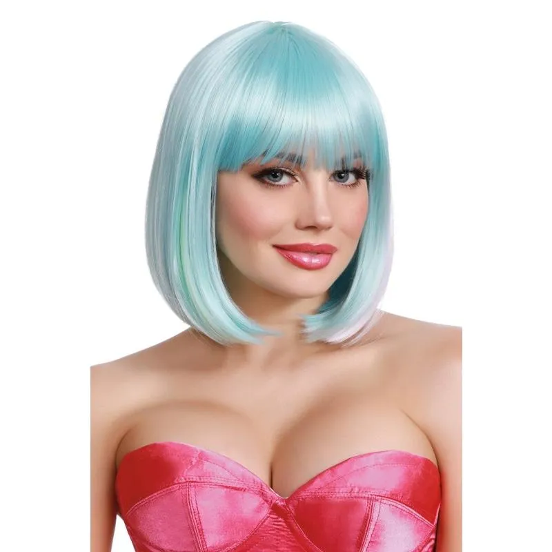 Dreamgirl Hidden Rainbow Light Blue/pink/yellow/ Lavender Bob Wig