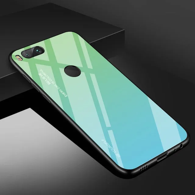 For Xiaomi Redmi Note 5 6 7 Pro 6A Case Gradient Tempered Glass Cover For Xiaomi Mi 8 A2 Lite A1 9 Mi8 Mi6 Mi9 Pocophone F1 Case