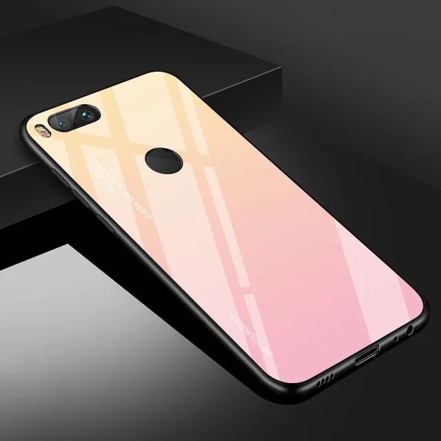 For Xiaomi Redmi Note 5 6 7 Pro 6A Case Gradient Tempered Glass Cover For Xiaomi Mi 8 A2 Lite A1 9 Mi8 Mi6 Mi9 Pocophone F1 Case