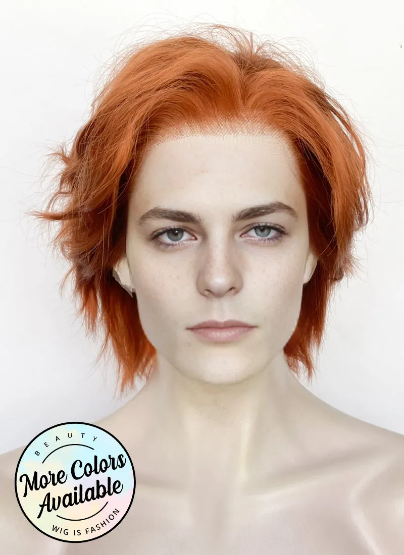 Ginger Wavy Lace Front Synthetic Men's Wig LF8002 (Customisable)