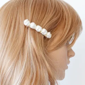 irregular pearl embellished french hair barrette women hair accessories