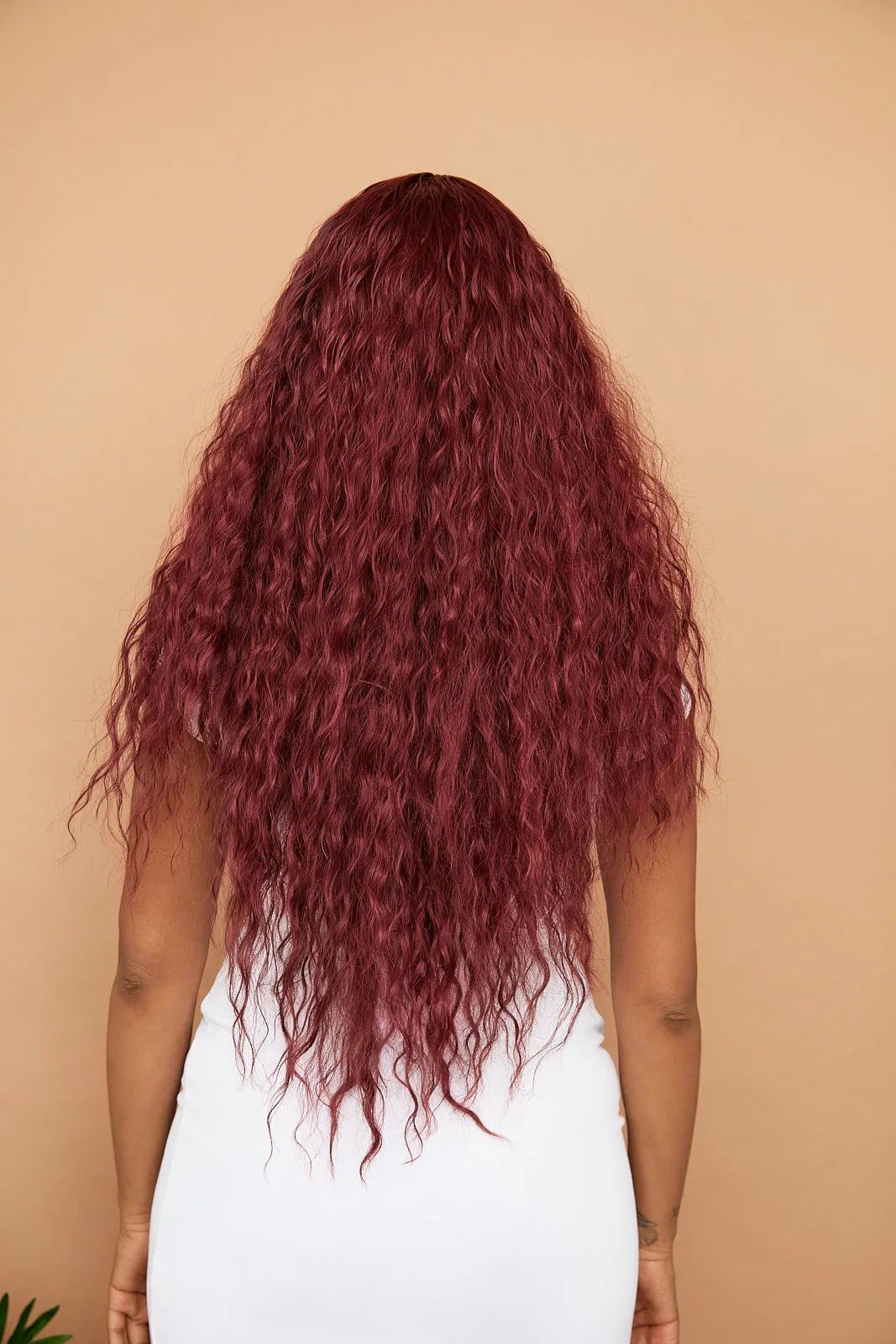 Ivy: 26-Inch Long Heat Resistant Synthetic Fibre Red Wig