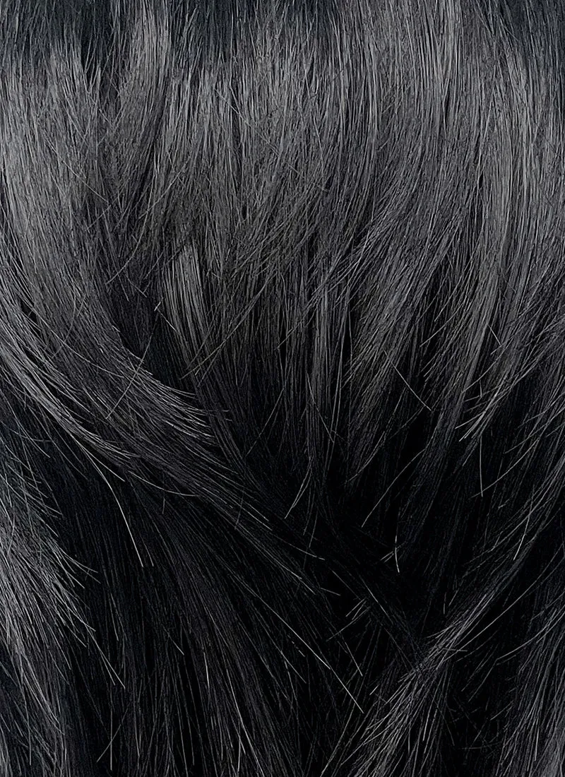 Jet Black Wolf Cut Lace Front Synthetic Men's Wig LF6016