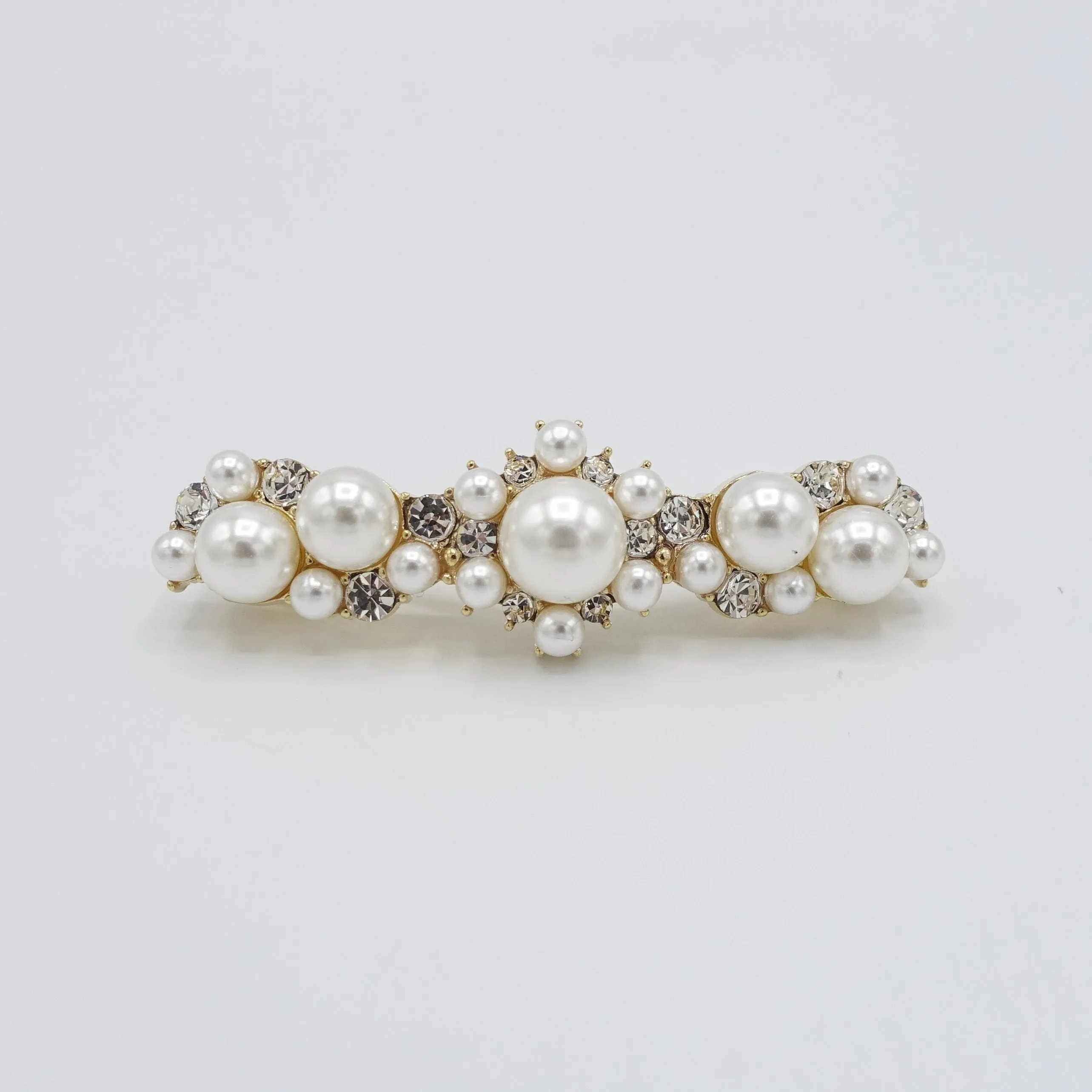 jewel flower hair barrette pearl rhinestone embellished hair accessory for women