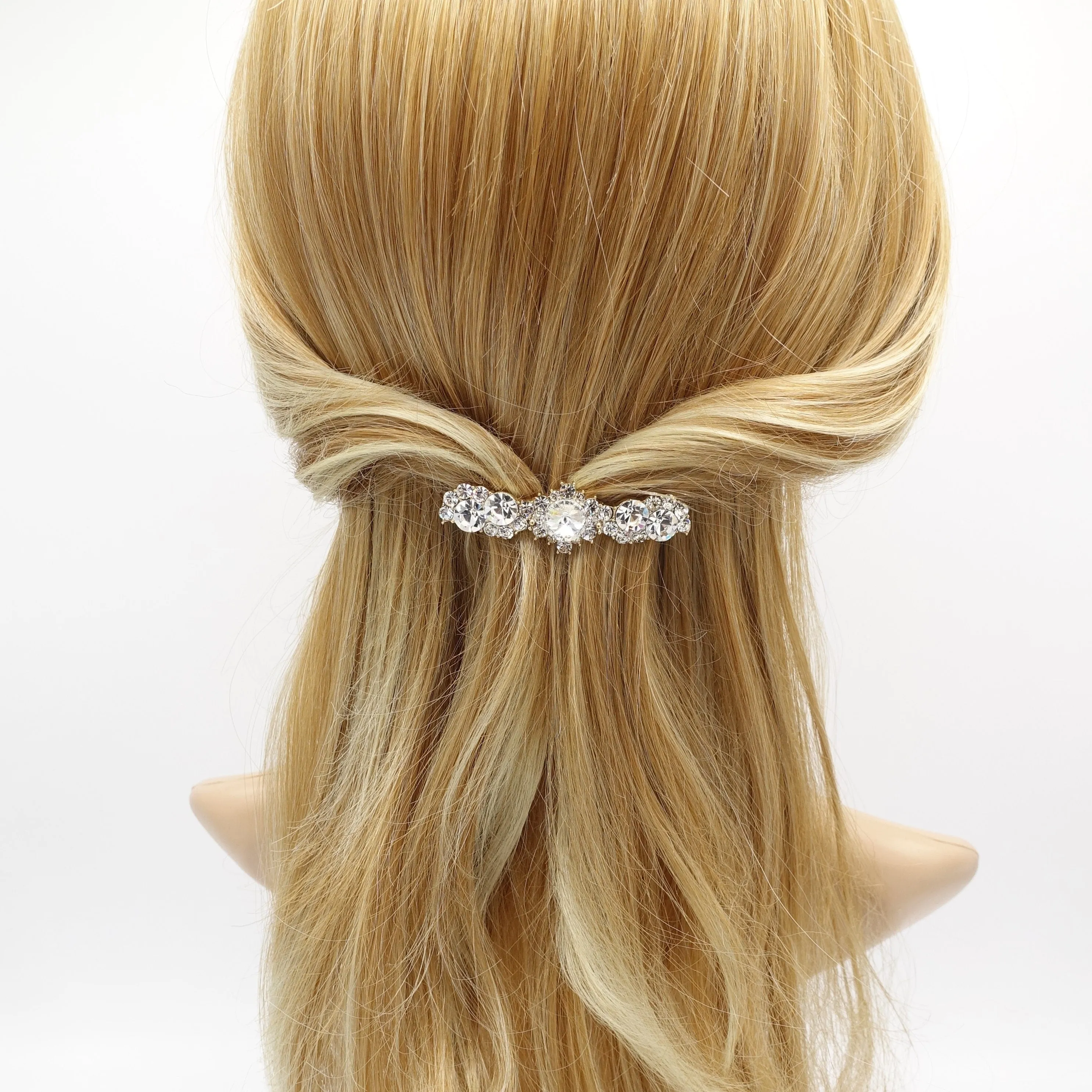 jewel flower hair barrette pearl rhinestone embellished hair accessory for women