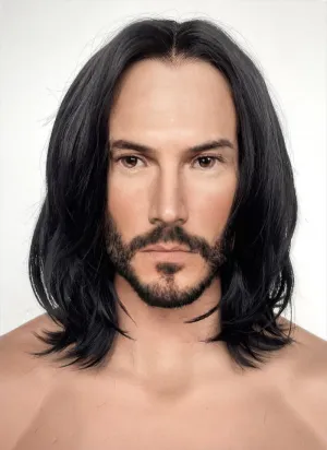 John Wick Black Wavy Lace Front Synthetic Men's Wig LFK5543