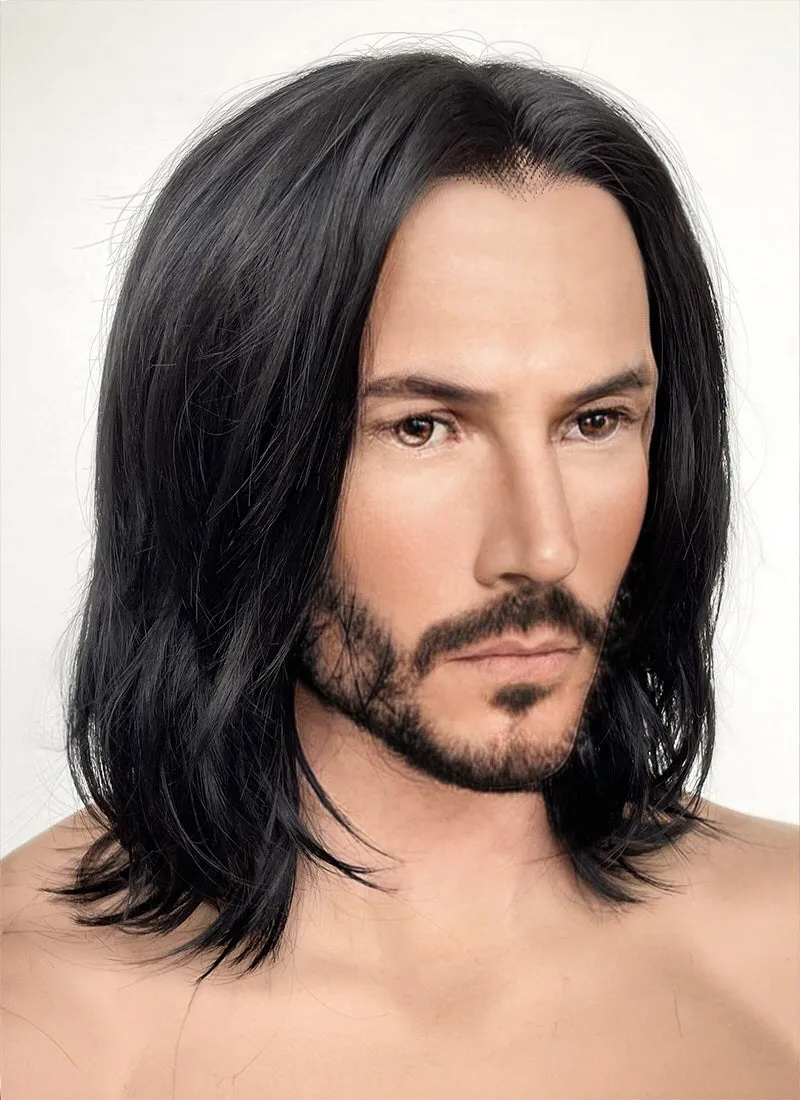 John Wick Black Wavy Lace Front Synthetic Men's Wig LFK5543