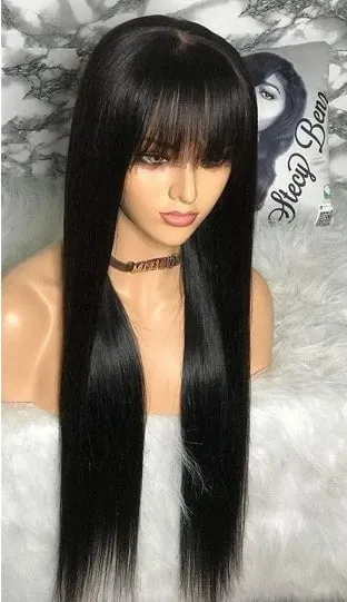 LovelyRLovely Human Hair Bang Straight Wig