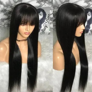 LovelyRLovely Human Hair Bang Straight Wig