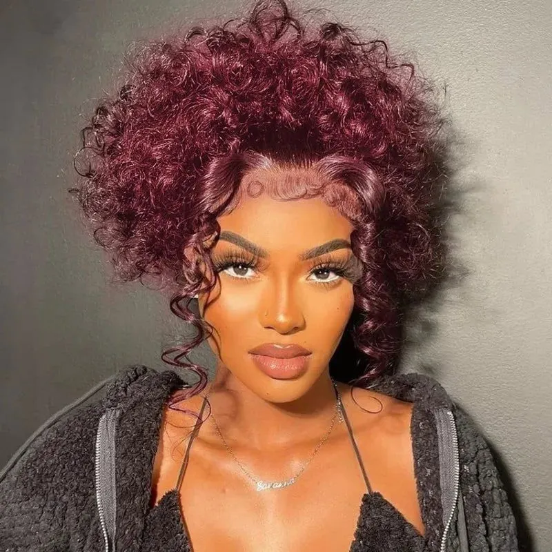 LovelyRLovly 180% Glueless Burgundy Lace Front Wig